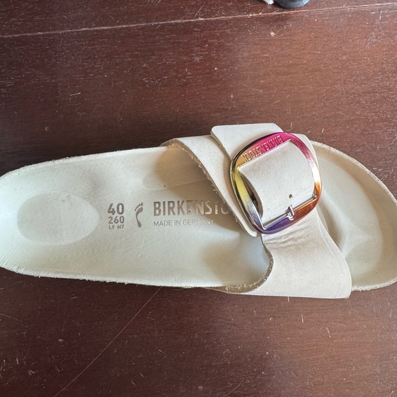 Birkenstock Beige Sandals with Multicolor Buckle - Picture 2 of 3